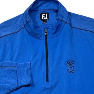 Footjoy 1/4 Zip Pullover Mens XL Blue Golf Performance Tech‎ Stretch Lightweight